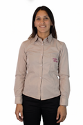 Camisa Beige Manga Larga Dama Axion Shop