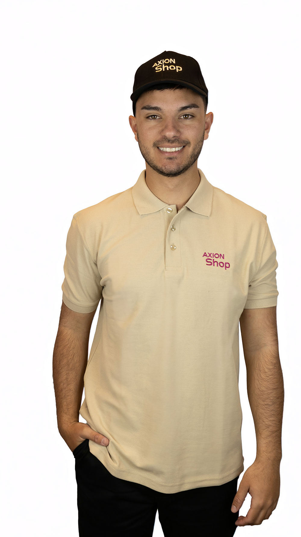 Remera Polo Beige Manga Corta Unisex Axion Shop