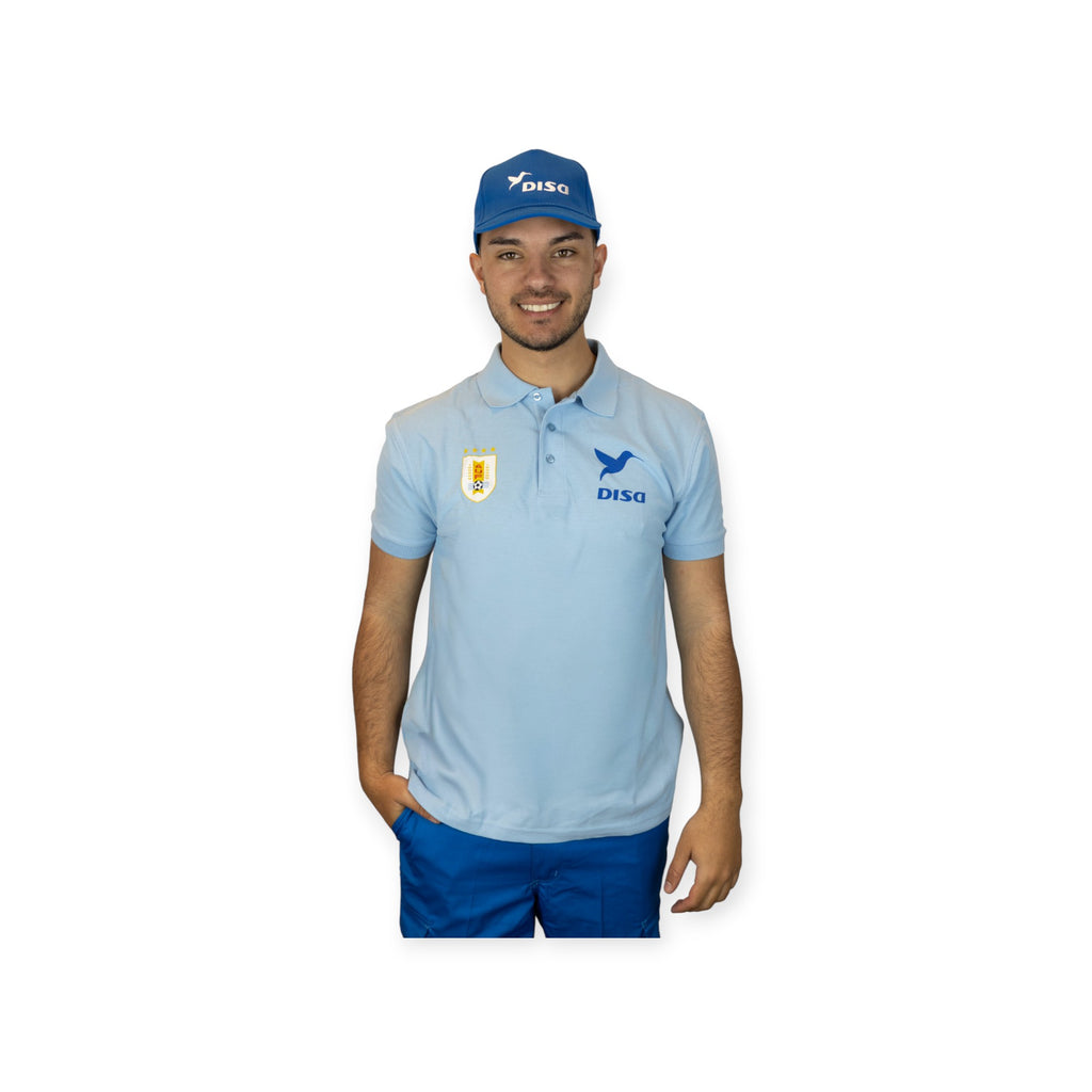 Remera Polo Manga Corta Celeste AUF Pista