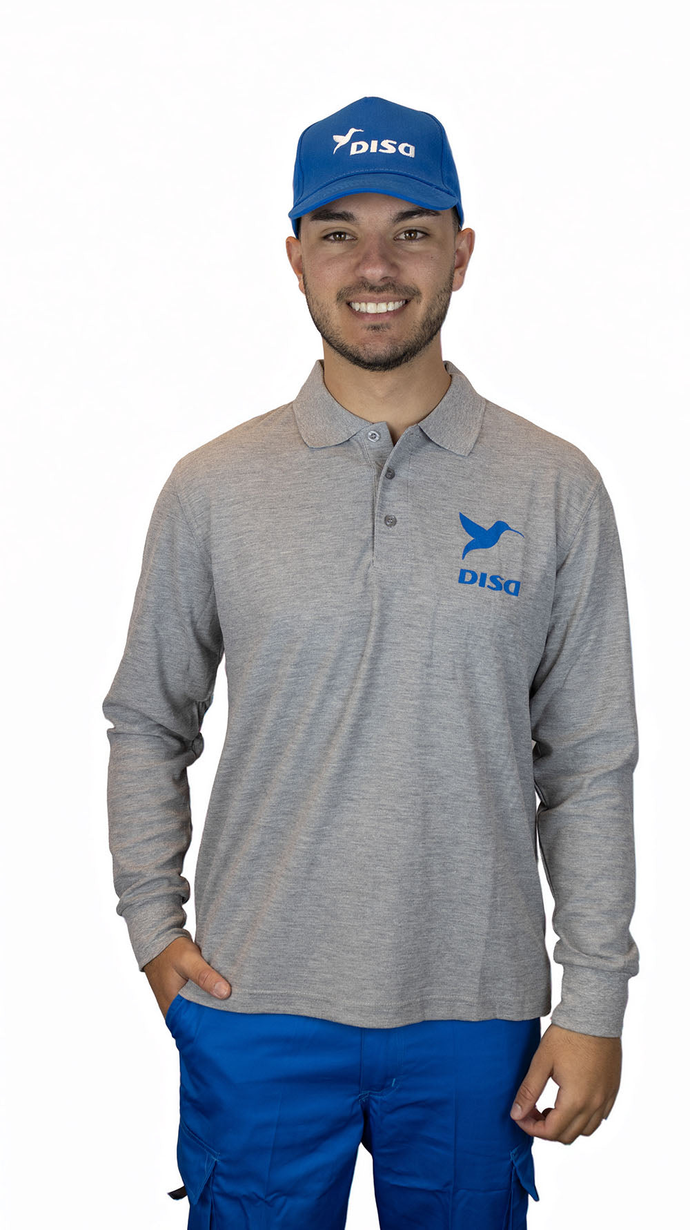Remera Polo Manga Larga Gris Disa Minimercado