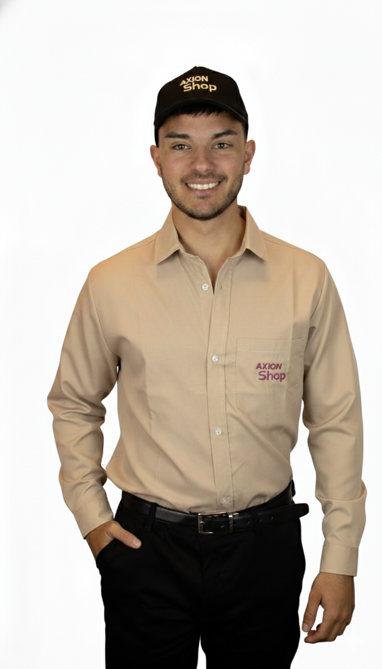 Camisa Beige Manga Larga Axion Shop