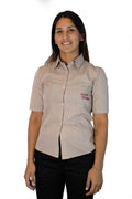 Camisa Beige Manga Corta Dama Axion Shop